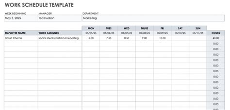 Enweekly Work Schedule Template Google Sheets