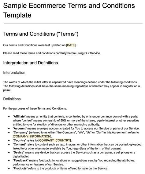 Enwoocommerce Terms And Conditions Template