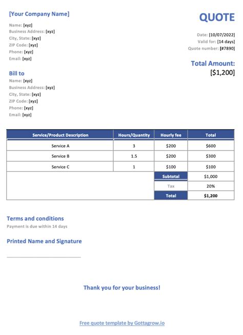 Enwoodworking Quote Template