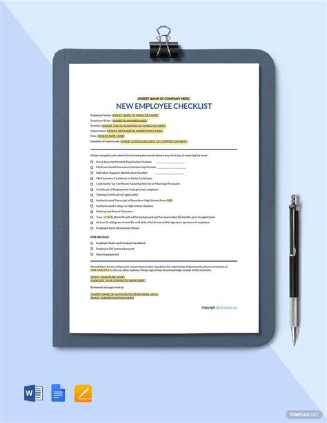 Enwork Checklist Template
