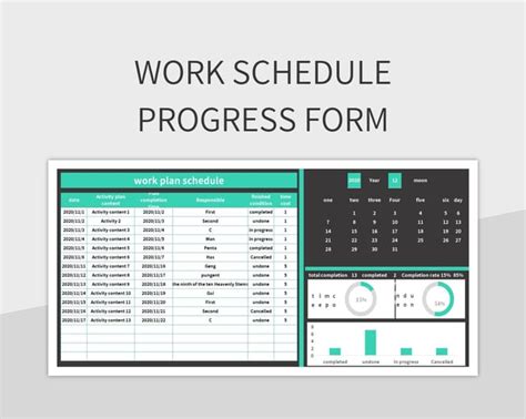 Enwork In Progress Schedule Template
