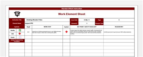 Enwork Instruction Template Excel Free