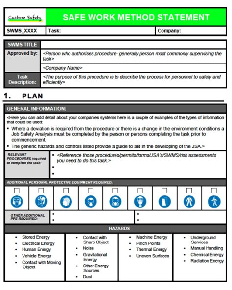 Enwork Safety Method Statement Templates