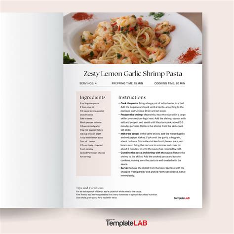 Enwriting A Cookbook Template