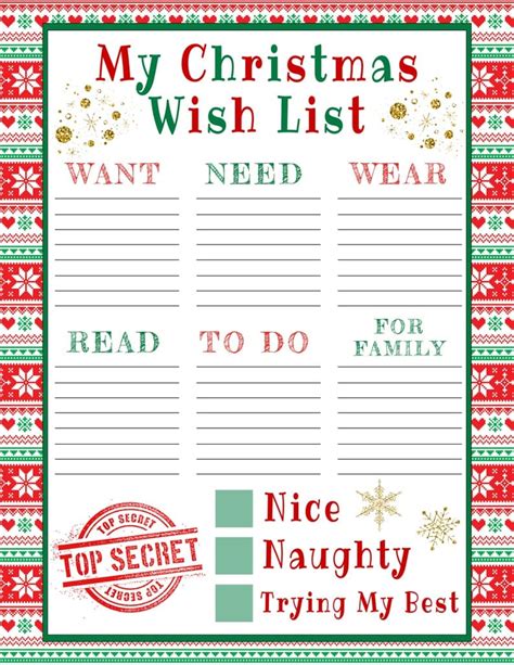 Enxmas List Template