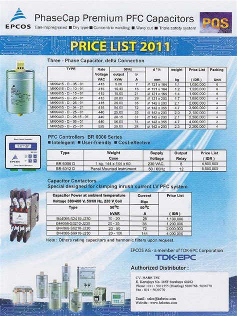 Epcos Capacitor Catalogue