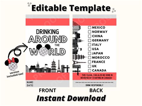 Epcot Drinking Around The World Passport Printable: Tips And Tricks