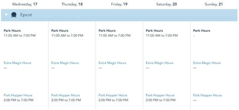 Epcot Hours In January