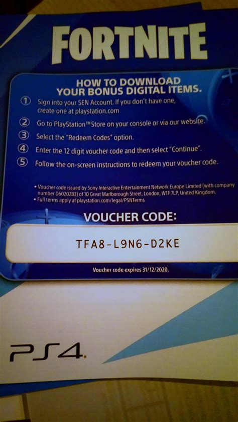 Redeem Code Fortnite Card