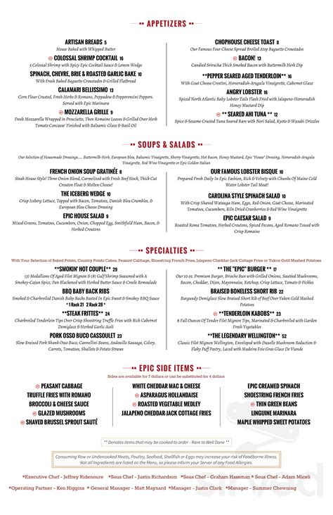 Discover the Ultimate Epic Chophouse Menu: Indulge in Delicious Surprises