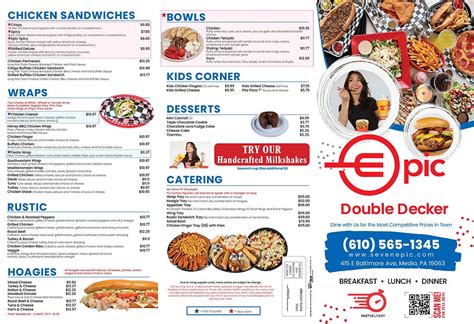 epic double decker menu
