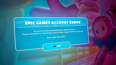 epic games account error fall guys