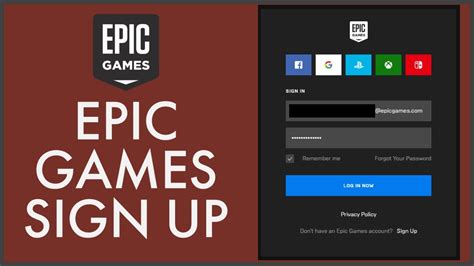 epic games account sign up