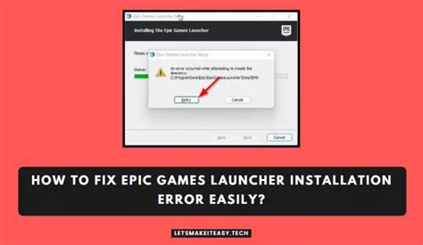 epic games launcher install error