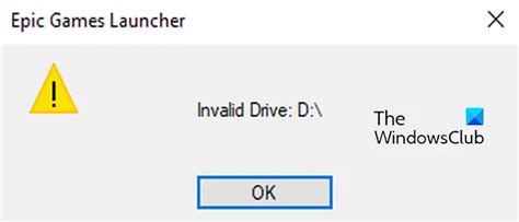 epic games launcher invalid drive d