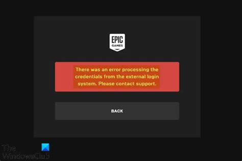 epic games launcher login error
