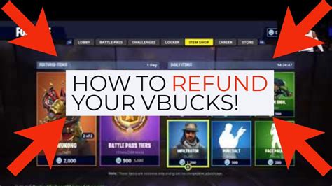 epic games refund request vbucks