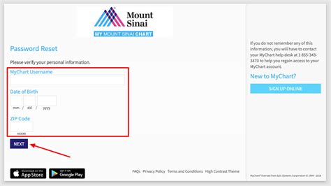 epic password reset mount sinai