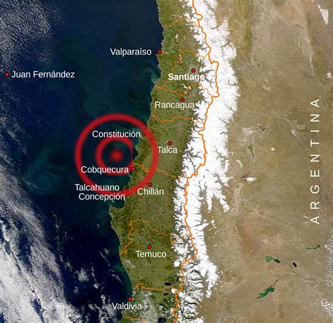 epicentro terremoto chile 2010