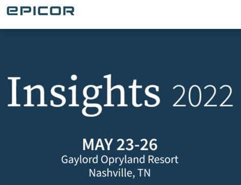 epicor insights 2024 schedule