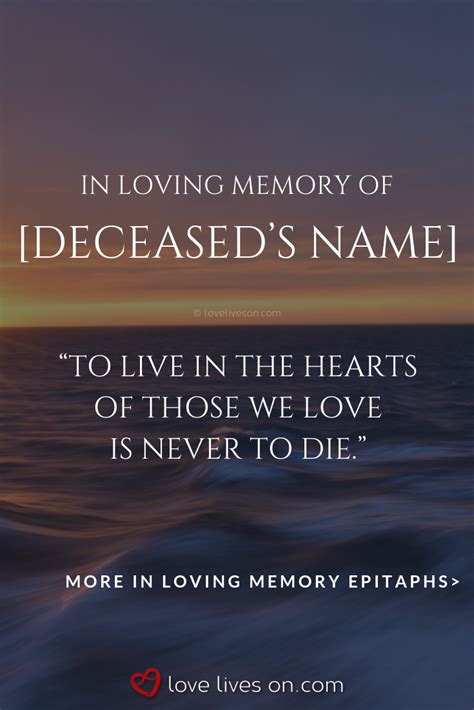 epitaph examples in loving memory