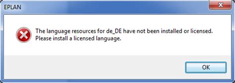 eplan language resources not installed
