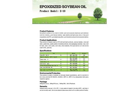 Epoxidized Soybean Oil Specification