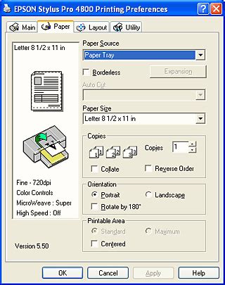 Epson Printer Setting For Parchment Paper
