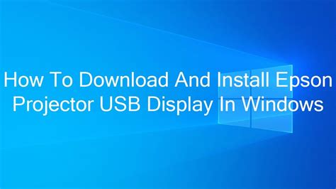 Epson Projector Usb Video Format