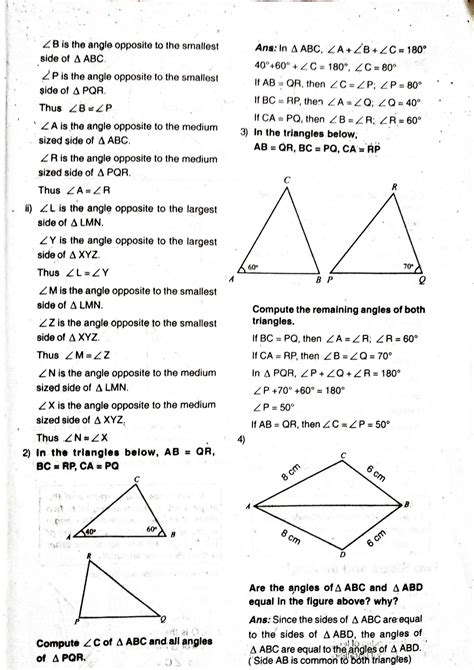 Equal Triangles Class 8 Extra Questions And Answers