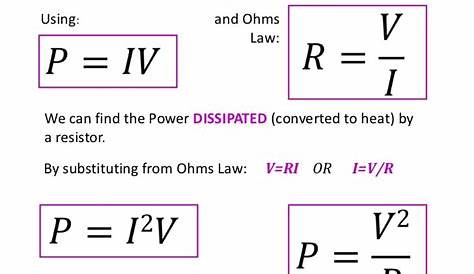 Equation For Power Dissipated Across A Resistor Which Dissipates More ? Electronic Guidebook