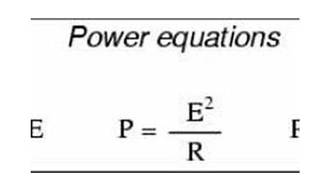 Equation For Power Electrical mula. Basic Electric Quantities mulas