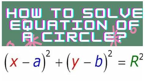 Equation Of A Circle Formula YouTube