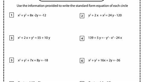 Equation Of A Circle Word Problems Worksheet Pdf Math Plane Conics I s & Ellipses