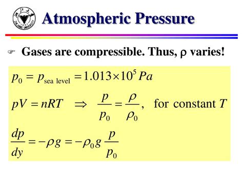 equation for atmospheric pressure