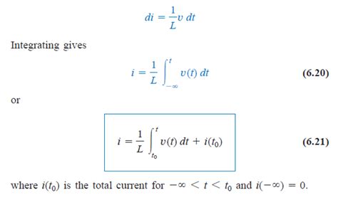 equation for current through inductor