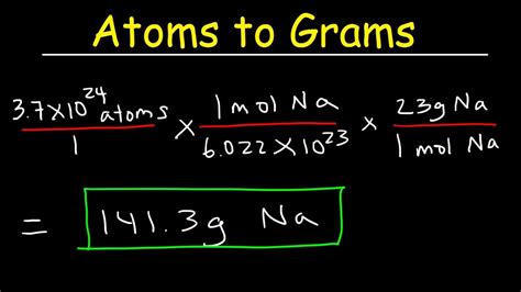 equation to find moles from grams