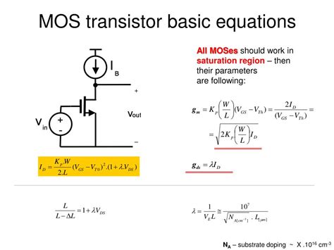 Equation Transistor Mos