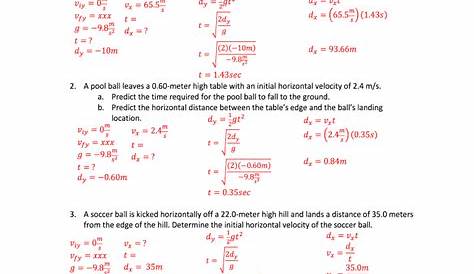 34 Projectile Motion Worksheet Answers support worksheet