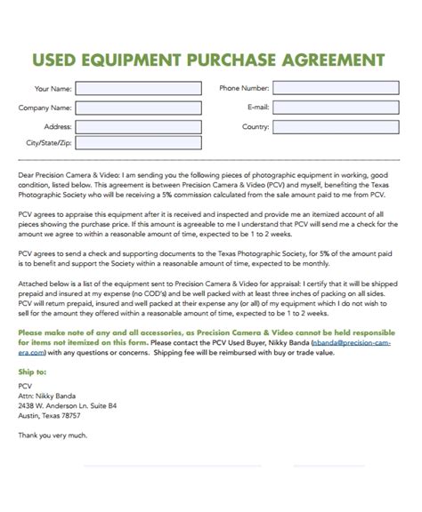 9+ Equipment Purchase Agreement Templates PDF, Word Free & Premium