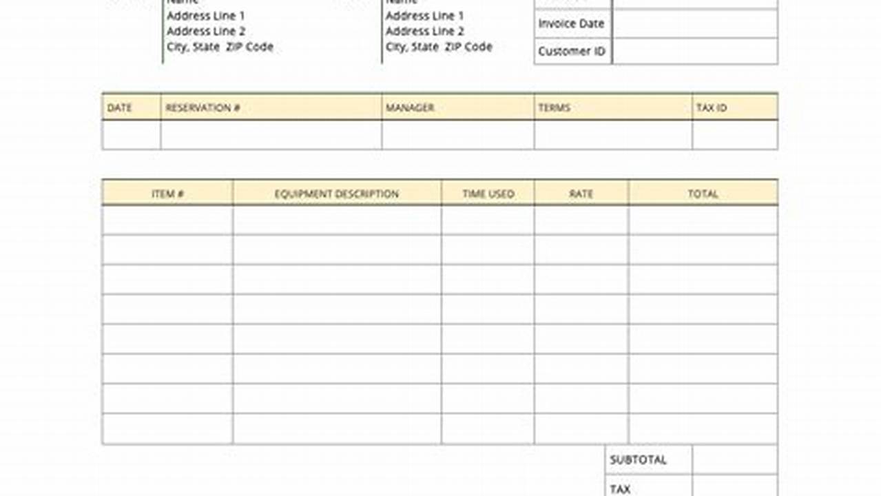 Equipment Rental Invoice: A Comprehensive Guide