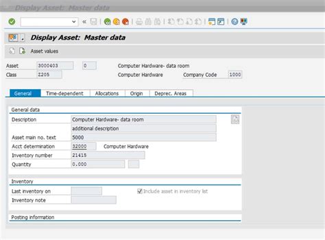 Equipment Master Display Tcode