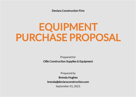 equipment proposal template word