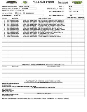 equipment pull out form template