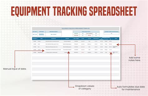 Equipment Tracking Template