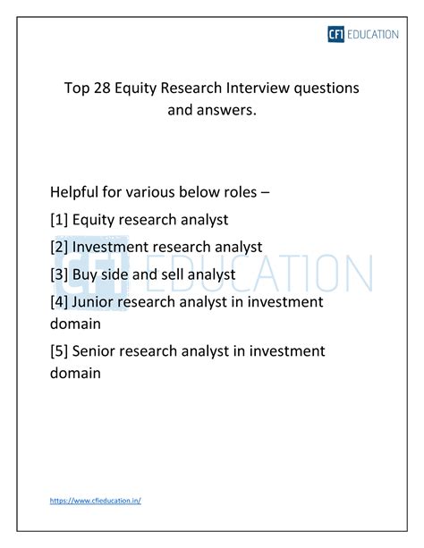 equity research analyst interview questions and answers pdf