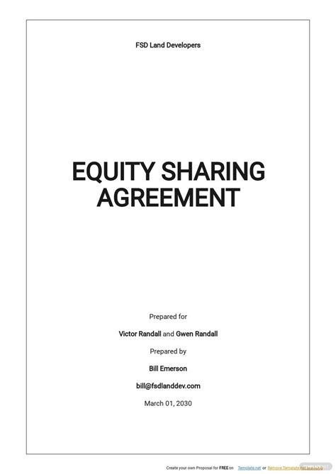Equity Share Agreement US Legal Forms