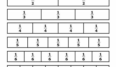 Free Printable Fraction Bars/Strips Chart (Up To 20) Number Dyslexia