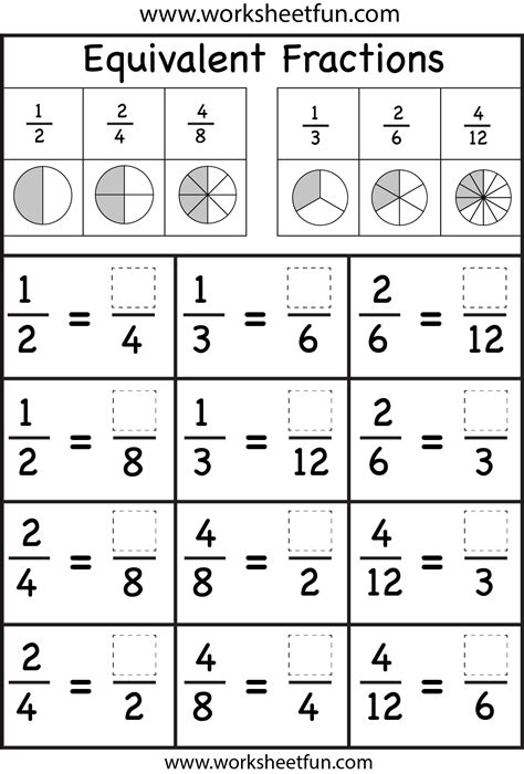equivalent fractions worksheet basic
