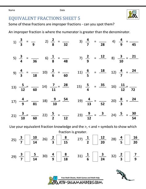 equivalent fractions worksheet pdf free